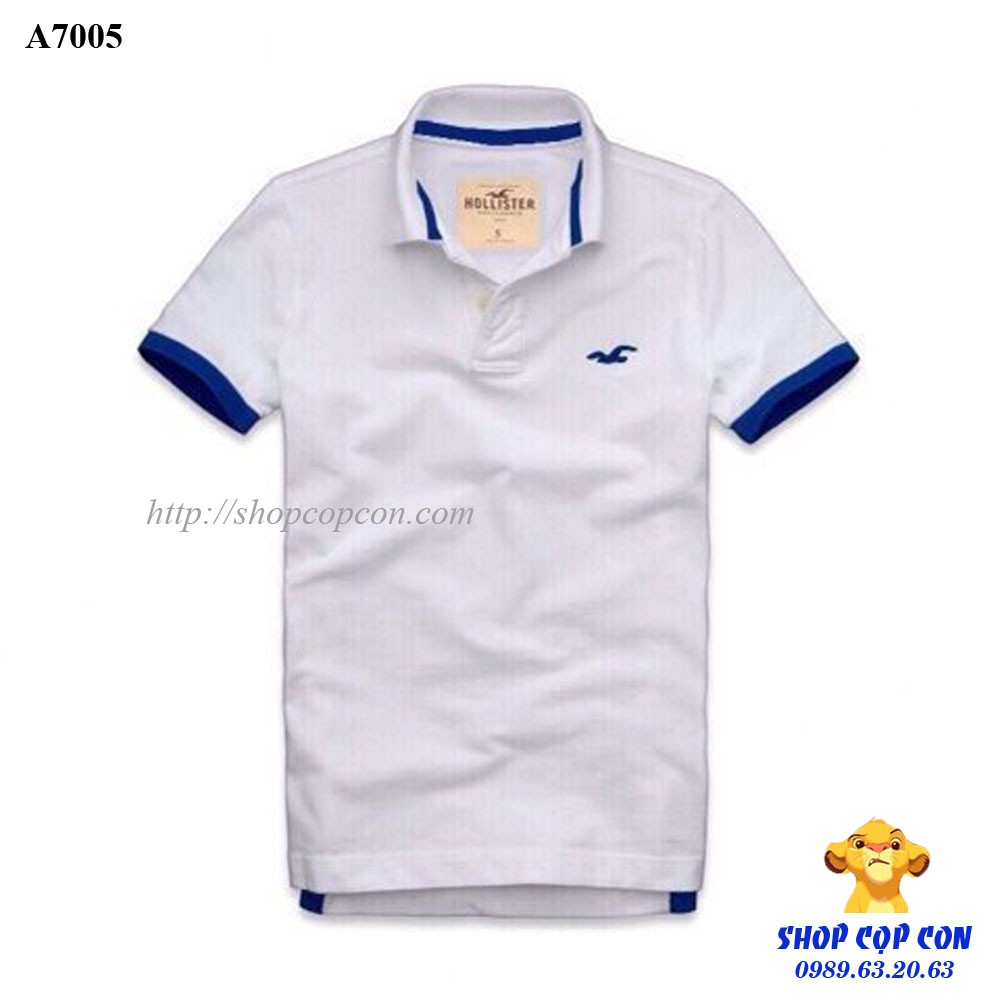 Áo thun trắng viền tay Hollister