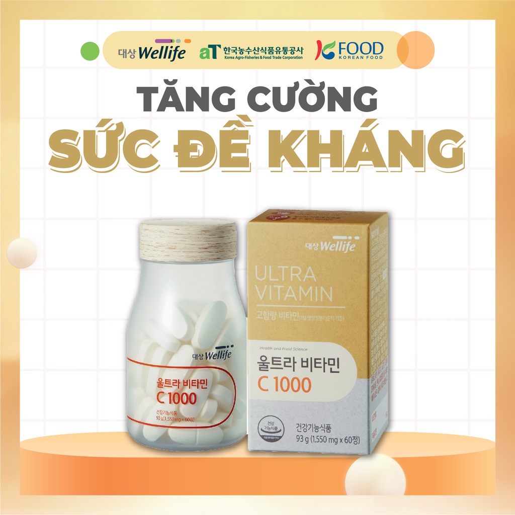 Ultra Vitamin C 1000 Daesang Wellife hộp 60 viên