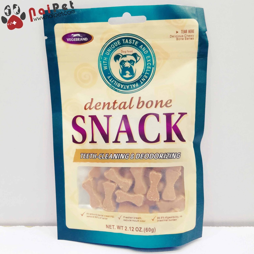 Đồ Ăn Vặt Sạch Răng Cho Chó Snack Teeth Cleaning &amp; Deodorizing Dental Bone Gói 60g