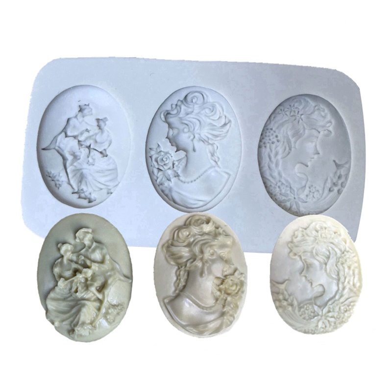 Khuôn Silicone Tạo Hình Chân Dung Phụ Nữ DIY Trang Trí Bánh