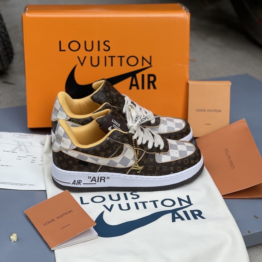 Giày Thể Thao Nam Nữ, Giày_Nike LV Air Force 1 Full phụ kiện cho nam và nữ giày_louis vuitton
