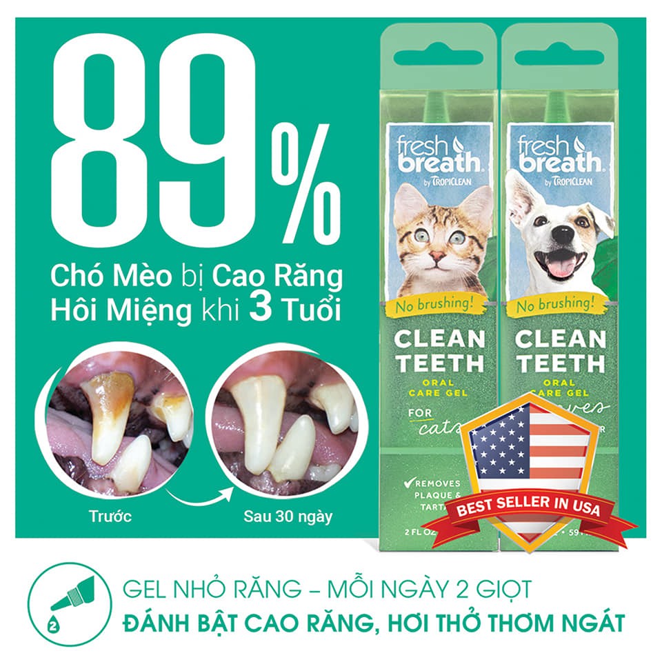 Gel vệ sinh răng miệng chó mèo Tropiclean