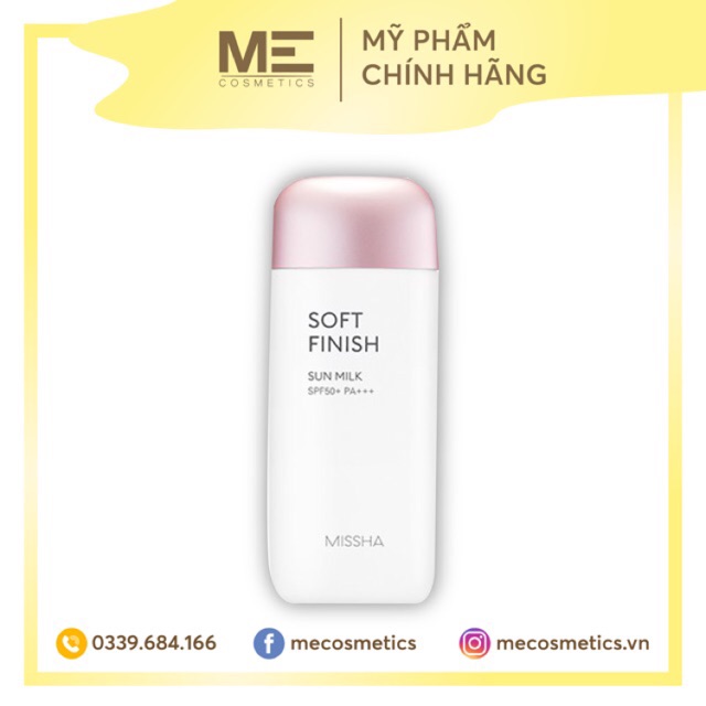 KEM CHỐNG NẮNG MISSHA SOFT FINISH SUN MILK SPF 50+ PA+++