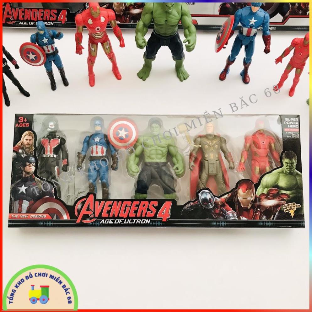 Bộ đồ chơi SIÊU ANH HÙNG Avenger Iron Man Captain Thor Hulk Ant Man có đèn sáng cử động khớp cho bé