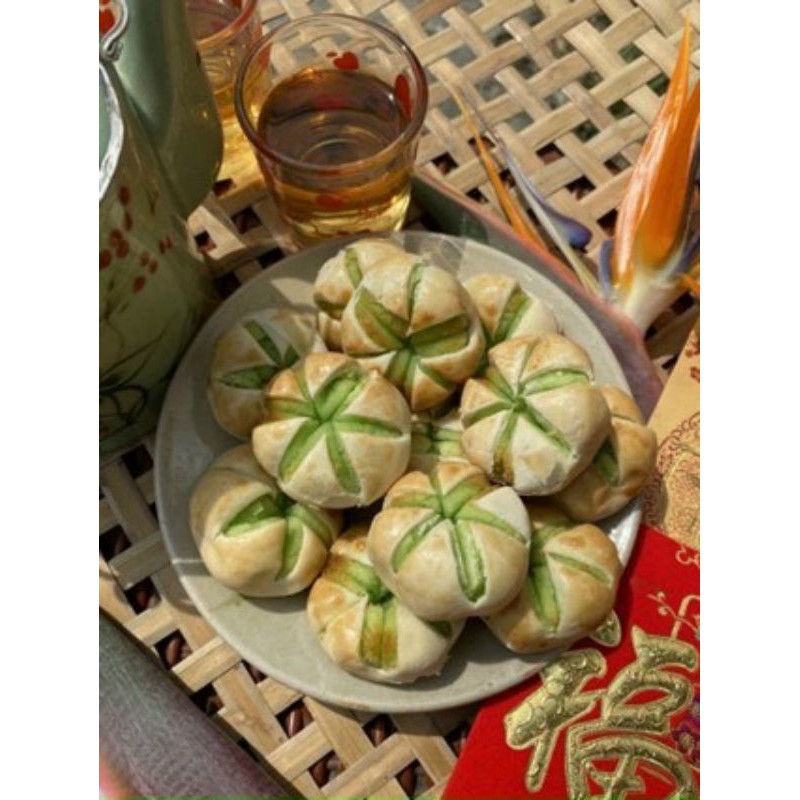 Bánh đậu xanh lá dứa đồng tiền 300g
