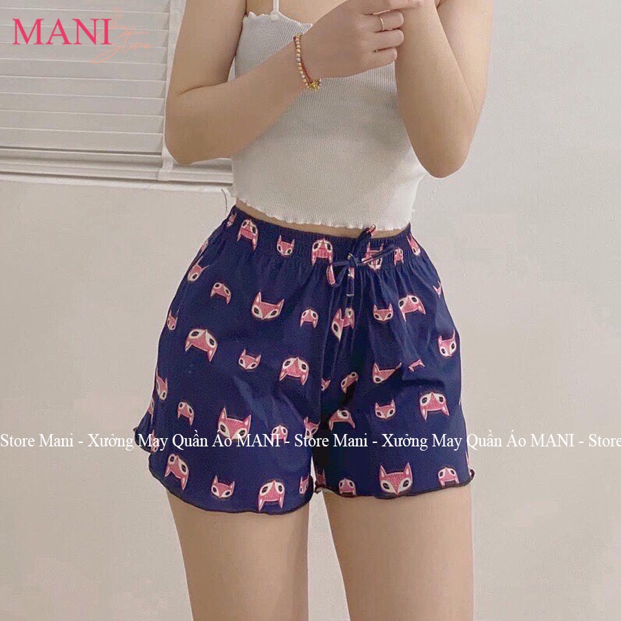 Quần đùi nữ mặc nhà chất cotton viền bèo kiểu quần short nữ mặc ở nhà đi ngủ nhiều màu cực xinh