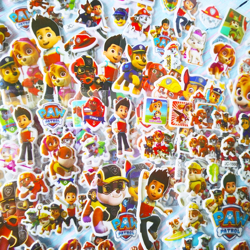 ★ Hình Dán Đồ Chơi PAW Patrol Q-2 DIY ★ 1 Tấm Hình Dán Hoạt Hình 3D (16 Phong Cách)