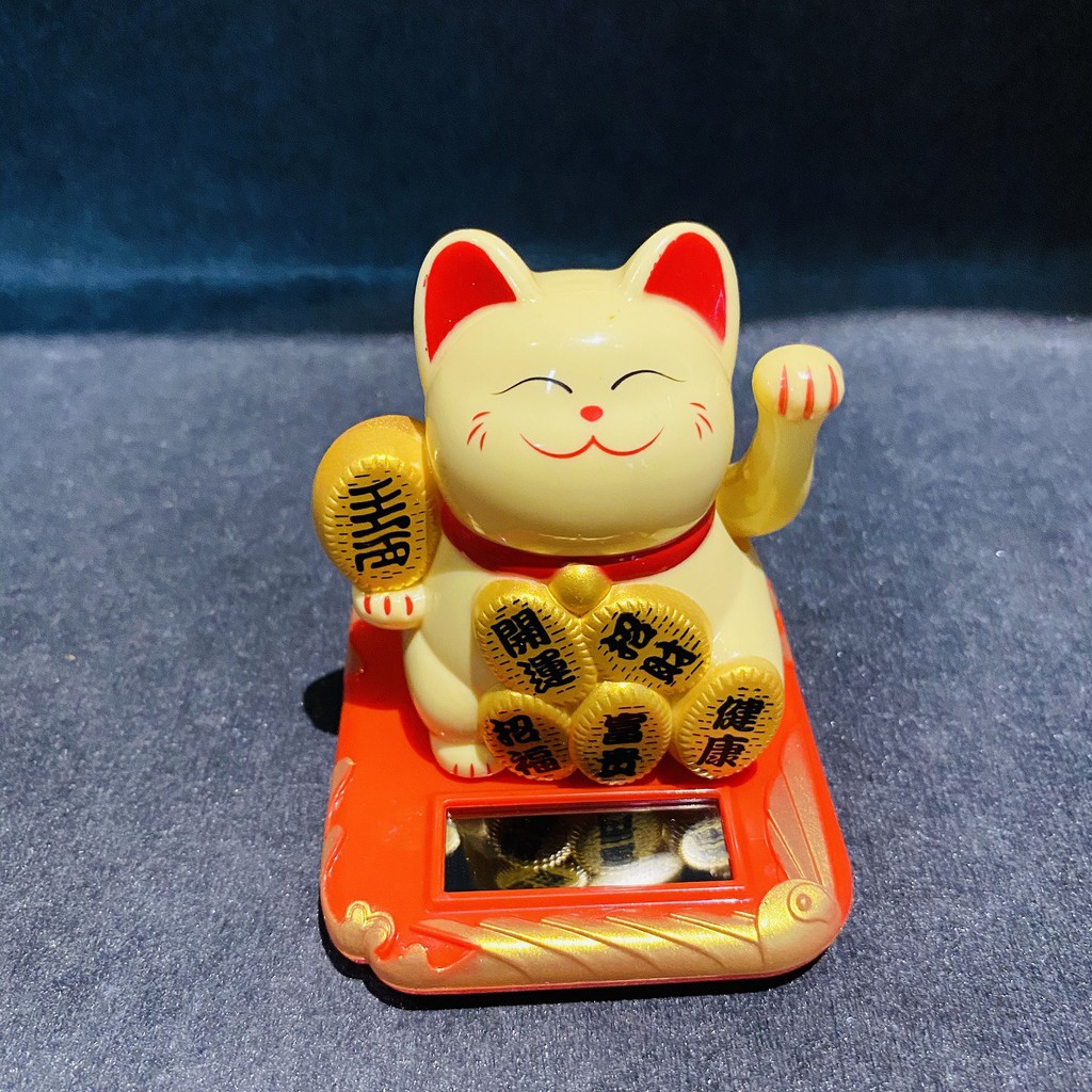 Mèo thần tài vẫy tay, Mèo chiêu tài thu hút tài lộc năng lượng mặt trời (size mini) - LANA QUEEN