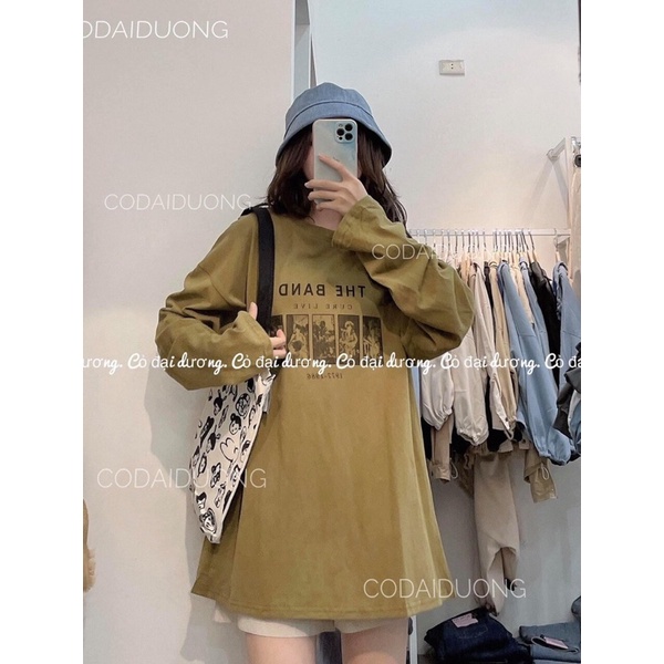 [RẺ VÔ ĐỊCH] Áo thun THU ĐÔNG form thụng in chữ THE BAND dài tay cổ tròn unisex (kèm ảnh thật ở cuối)