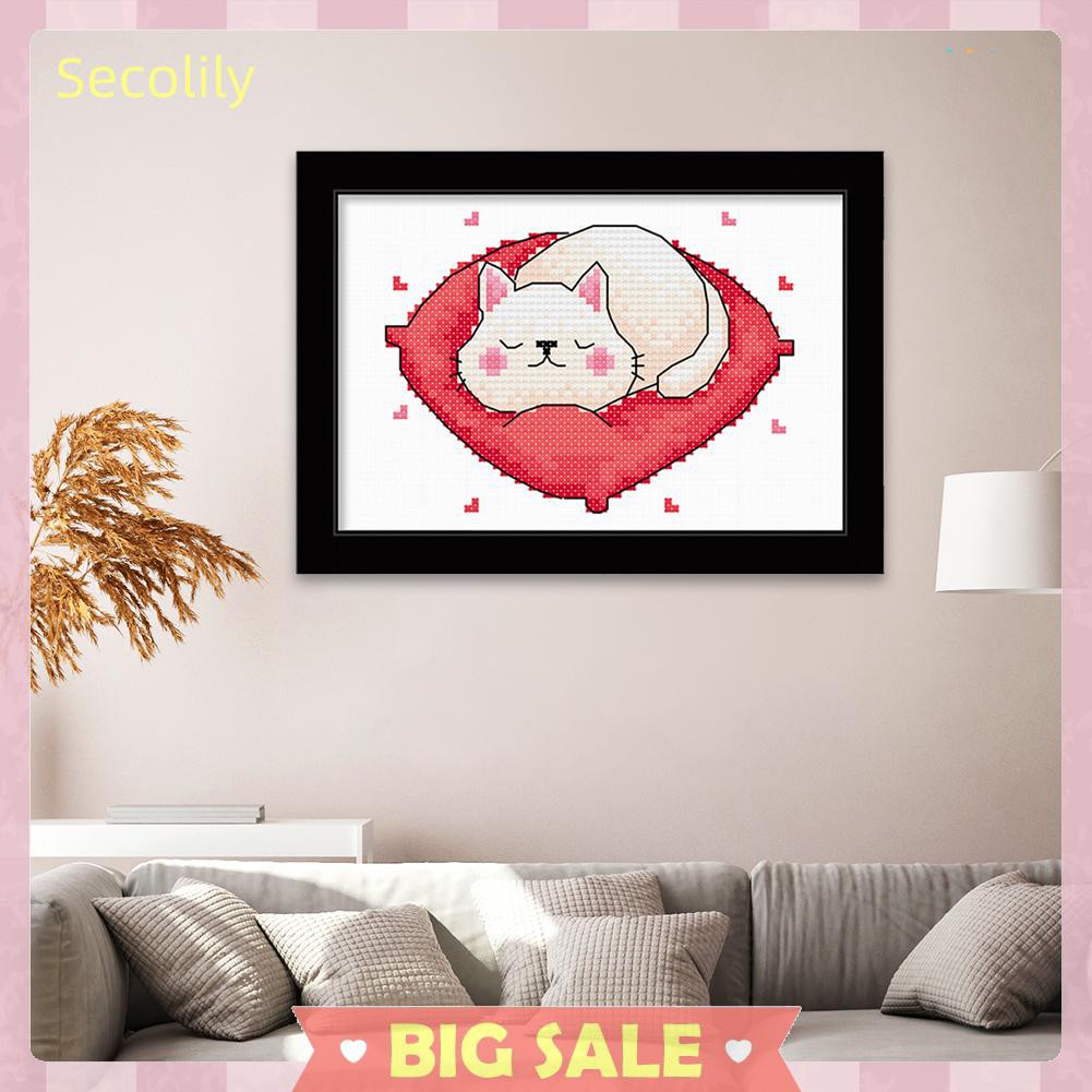 Tranh Thêu Chữ Thập 11CT 25x20cm Hình Chó Mèo