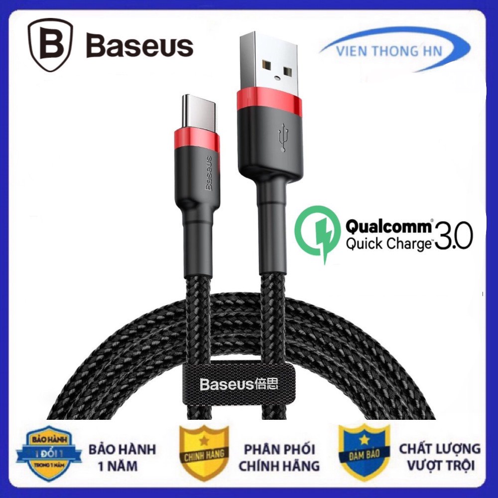 Cáp Sạc Type C Nhanh Baseus Qc 3.0 Cho Andoird Dây Dài 1M 2M 3M Cafule - Vienthonghn