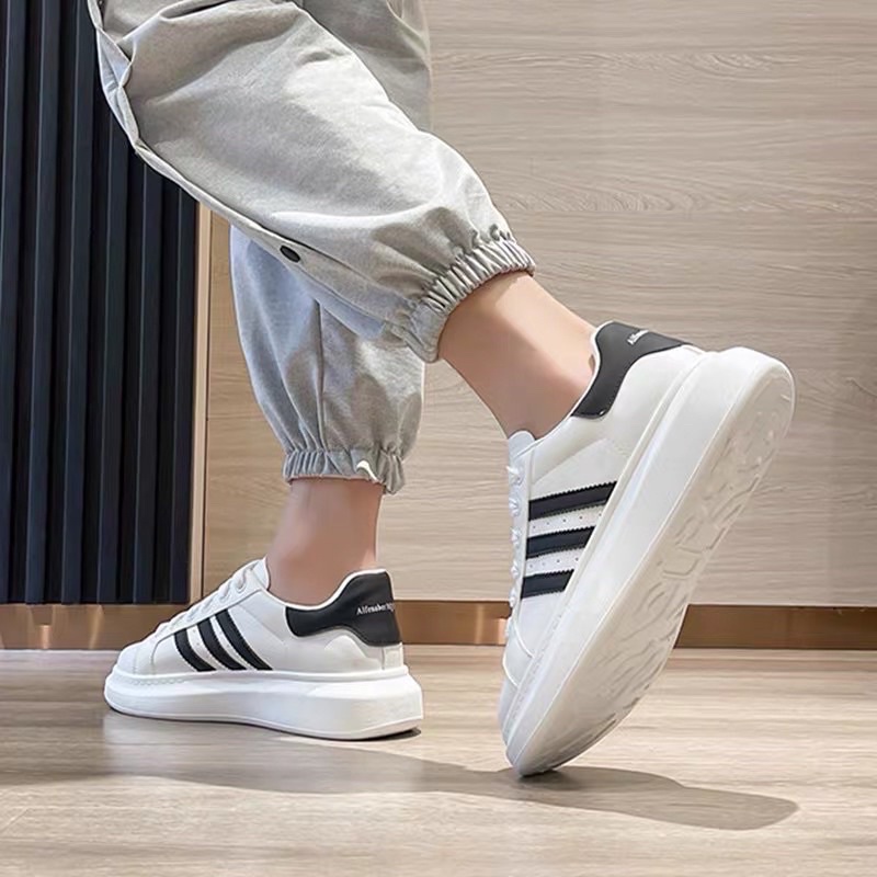 Giày Thể thao nam nữ MC 3 sọc đen bạc cao cấp thời trang