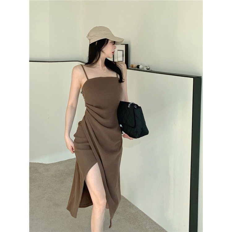 Đầm nữ hai dây xẻ tà cao hack dáng | Đầm sexy che bụng tôn dáng basic nhẹ nhàng dễ phối đồ