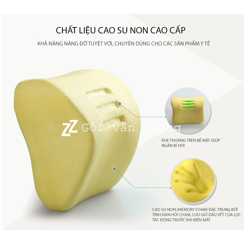 Gối Tựa Đầu, Gối Kê Cổ, Ghế Ô Tô Chất Liệu Cao Su Non Cao Cấp ZURI PILLOW - GLC04