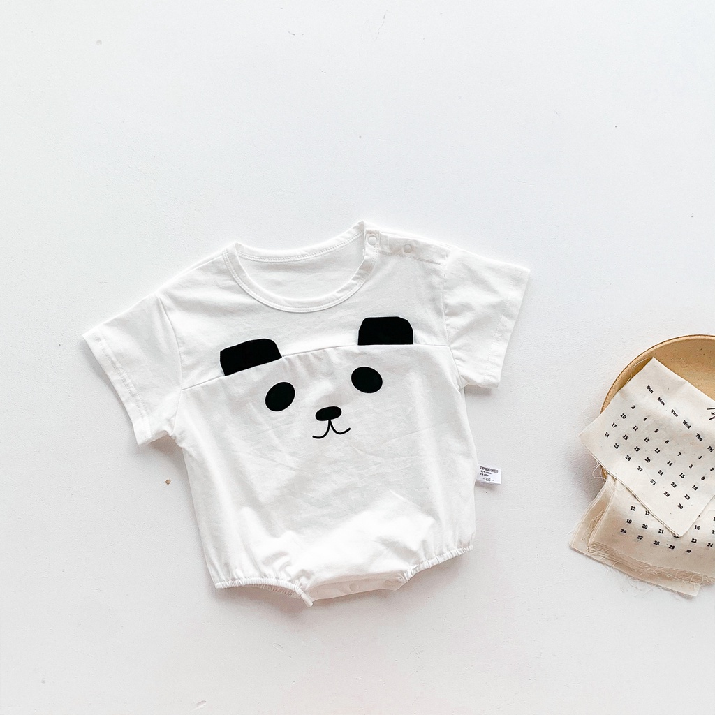 Áo liền quần ngắn tay hình gấu trúc cho bé sơ sinh