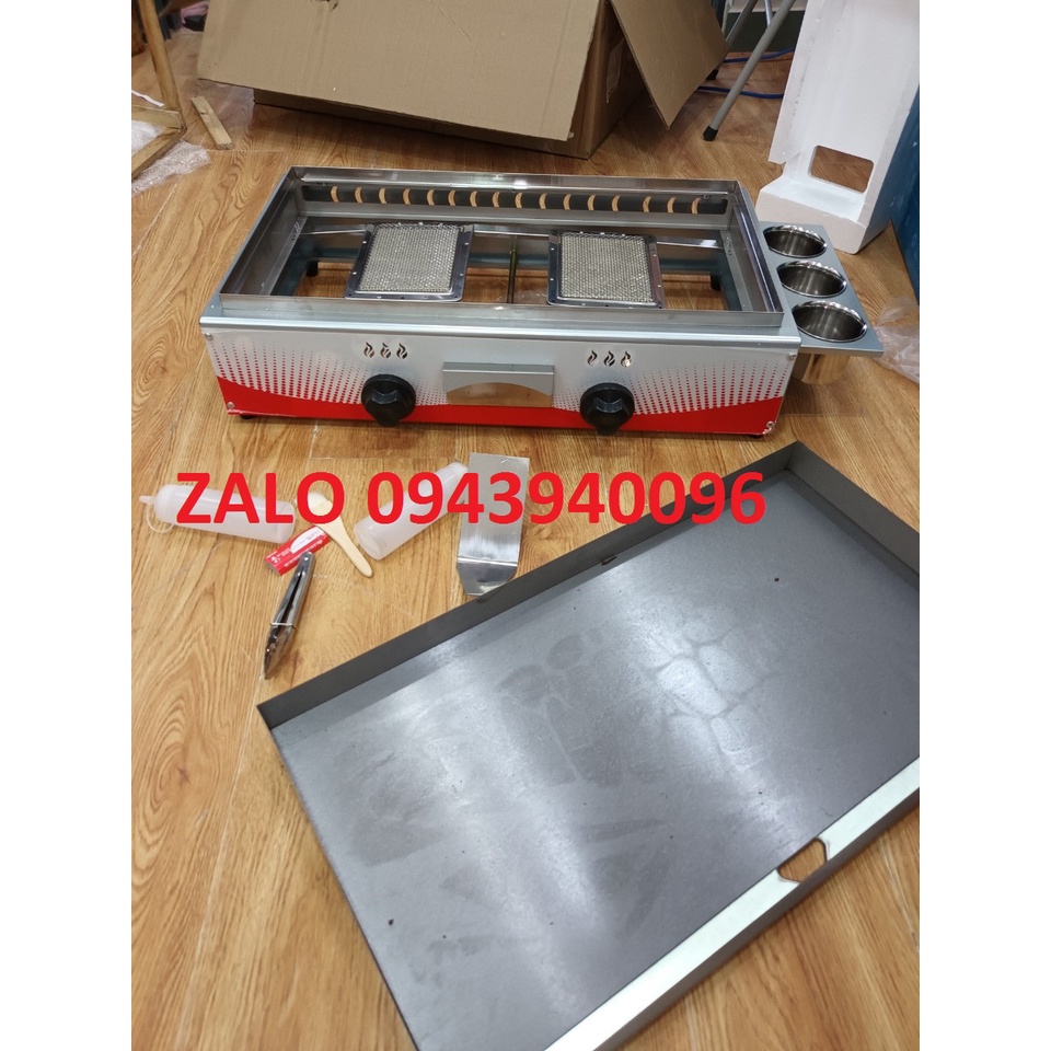 Máy làm bánh doremon, bếp chiên rán mặt phẳng dùng gas-kích cỡ lớn 73cm- mặt chống dính tốt- BH 12 tháng