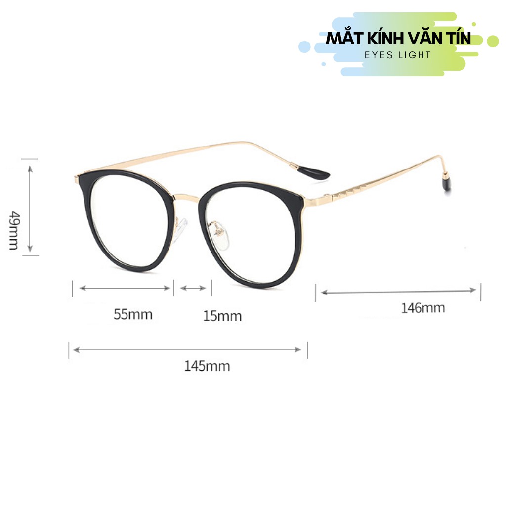 Mắt kính nữ Eyes Light T9928 gọng kính cận kim loại mắt tròn cao cấp nhiều màu | BigBuy360 - bigbuy360.vn