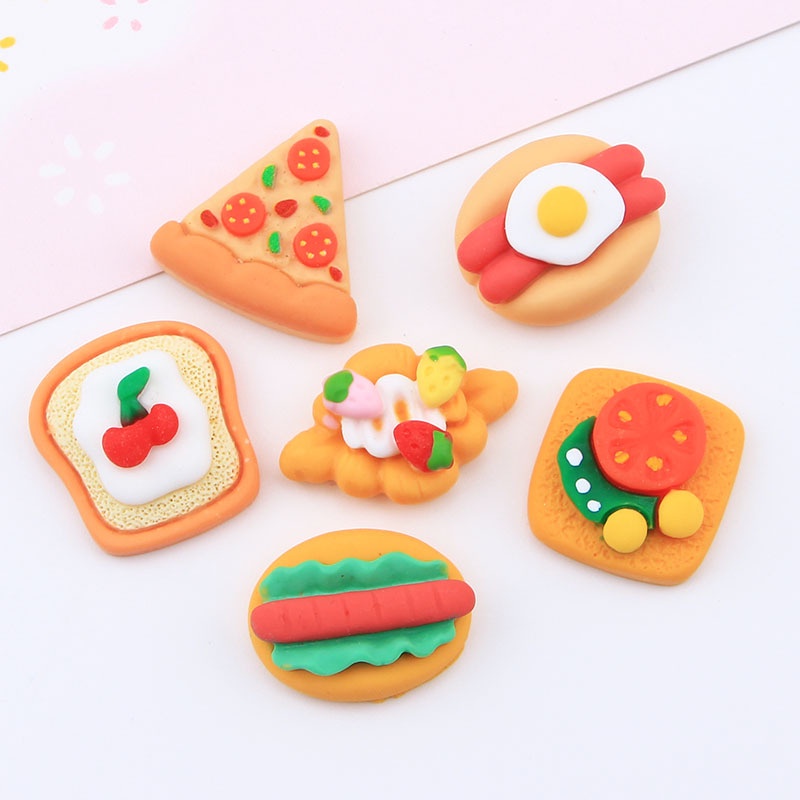 Sticker crocs Shoe Decoration for crocs đế cao☁️Loạt pizza☁️Phụ Kiện Khóa Giày DIY Dễ Thương