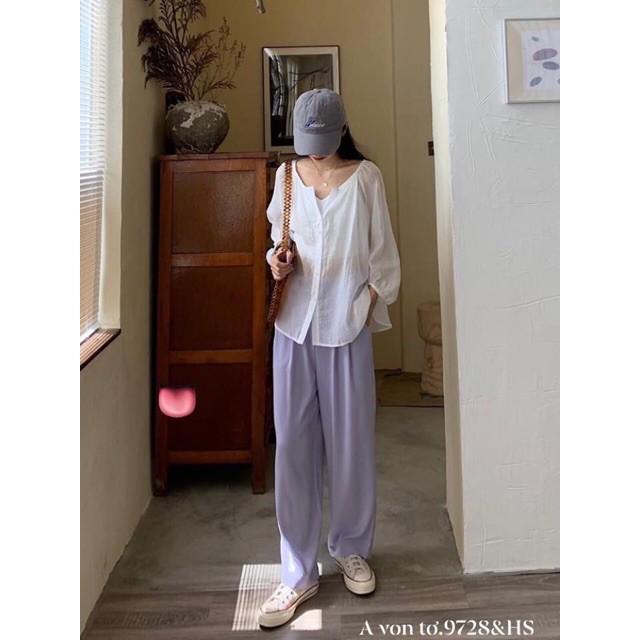 freeship Áo Sơ Mi Nữ Von Tơ Tay Lỡ , Sơmi Voan Mỏng Nữ 2 Màu F014 | BigBuy360 - bigbuy360.vn