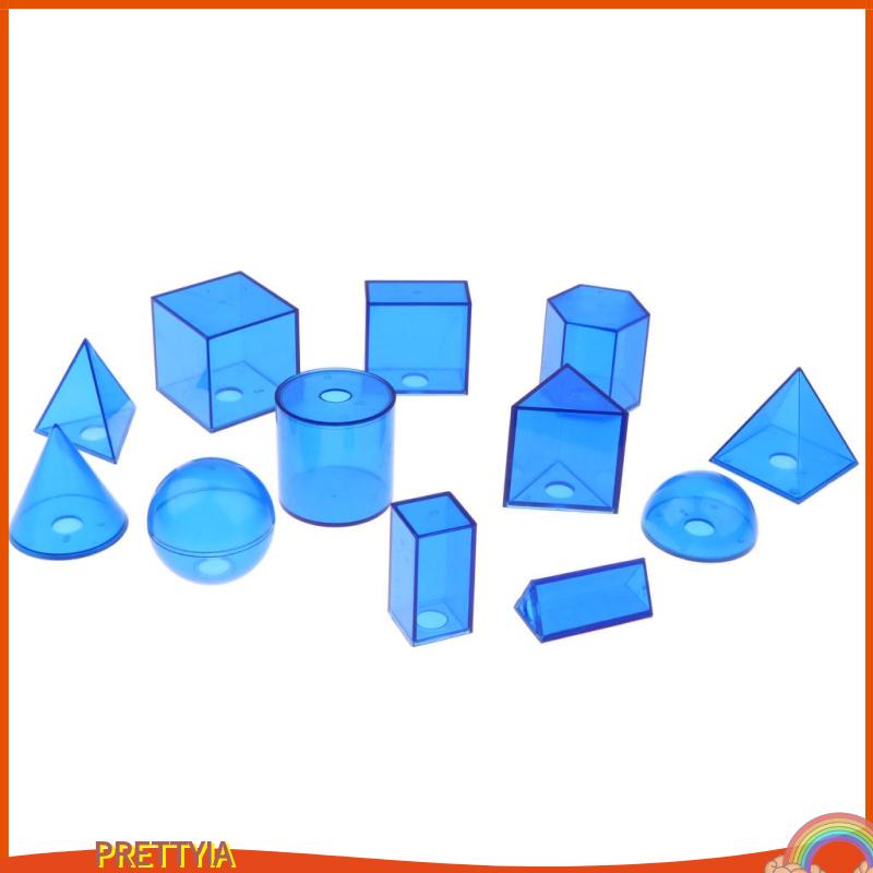 Bộ Đồ Chơi Hình Học 3D Màu Trơn Hỗ Trợ Dạy Toán Cho Bé