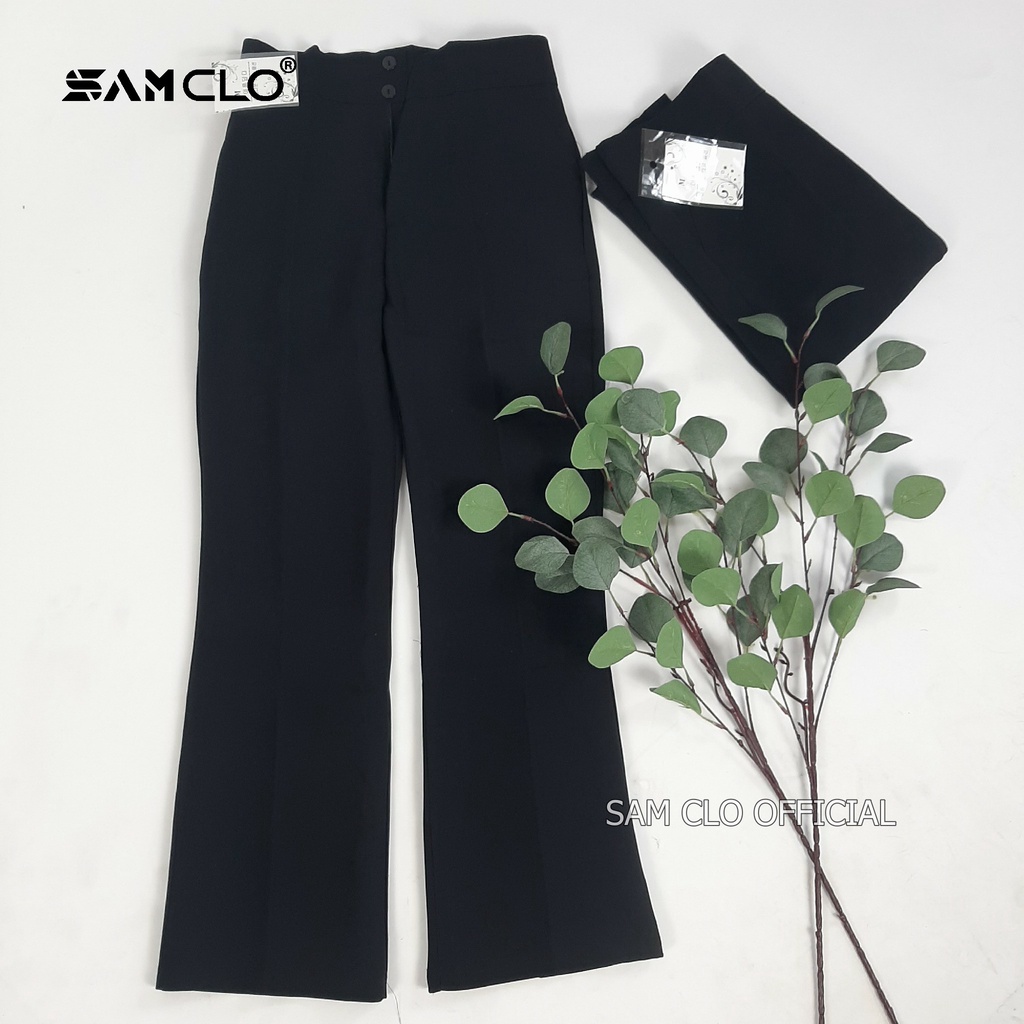 Quần tây đi học nữ cạp cao dáng suông 1 nút