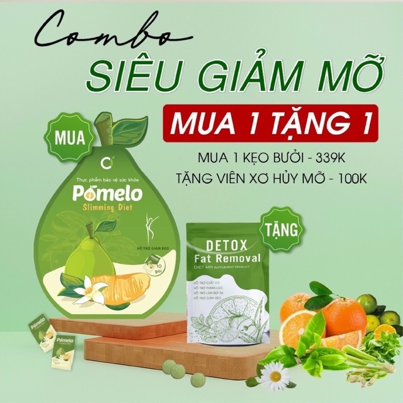 Kẹo Bưởi Giảm Cân Chính Hãng Gói 10 Viên (Tặng kèm detox)