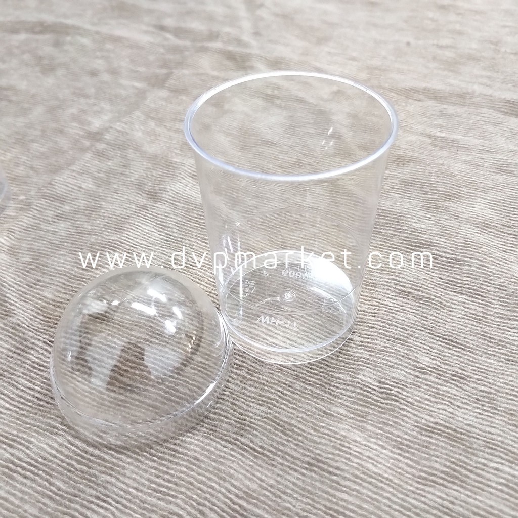 Ly Nhựa Đựng Bánh Mousse Hình Trụ Tròn 6x8 WH17 Kèm Nắp Set 10c - Đại Vạn Phát