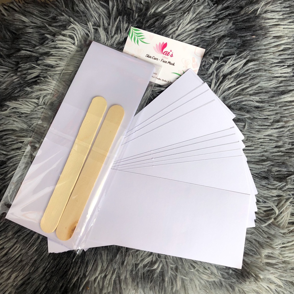 Giấy Wax Lông 50 Tờ Tặng Que Gỗ (Giấy A4) Dùng Kèm Gel Wax, Bám Lông Tốt, Wax Lông Nách, Tay, Chân, Bikini - LAI'S STORE