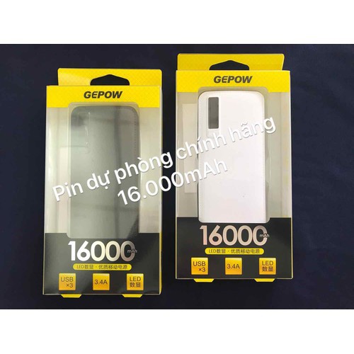 PIN DỰ PHÒNG GEPOW 16000MAH LED CHÍNH HÃNG