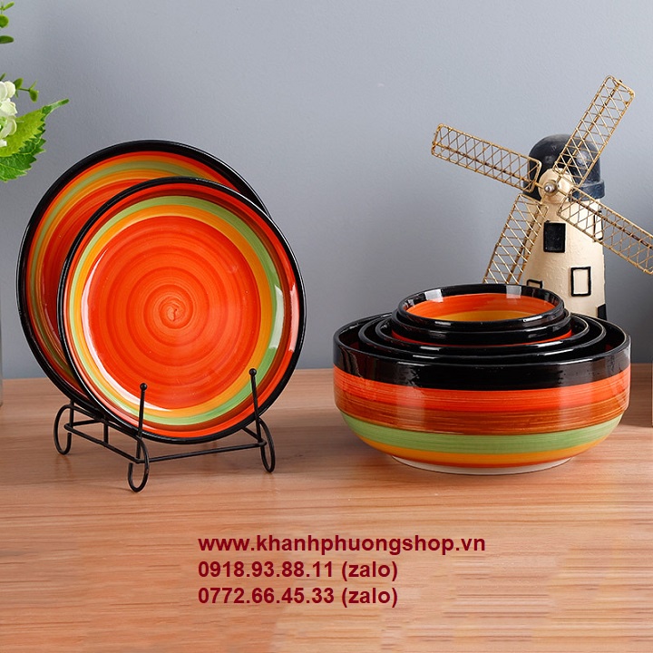 Bộ chén tô dĩa 7 sắc cầu vòng - chén tô dĩa 7 sắc cầu vòng