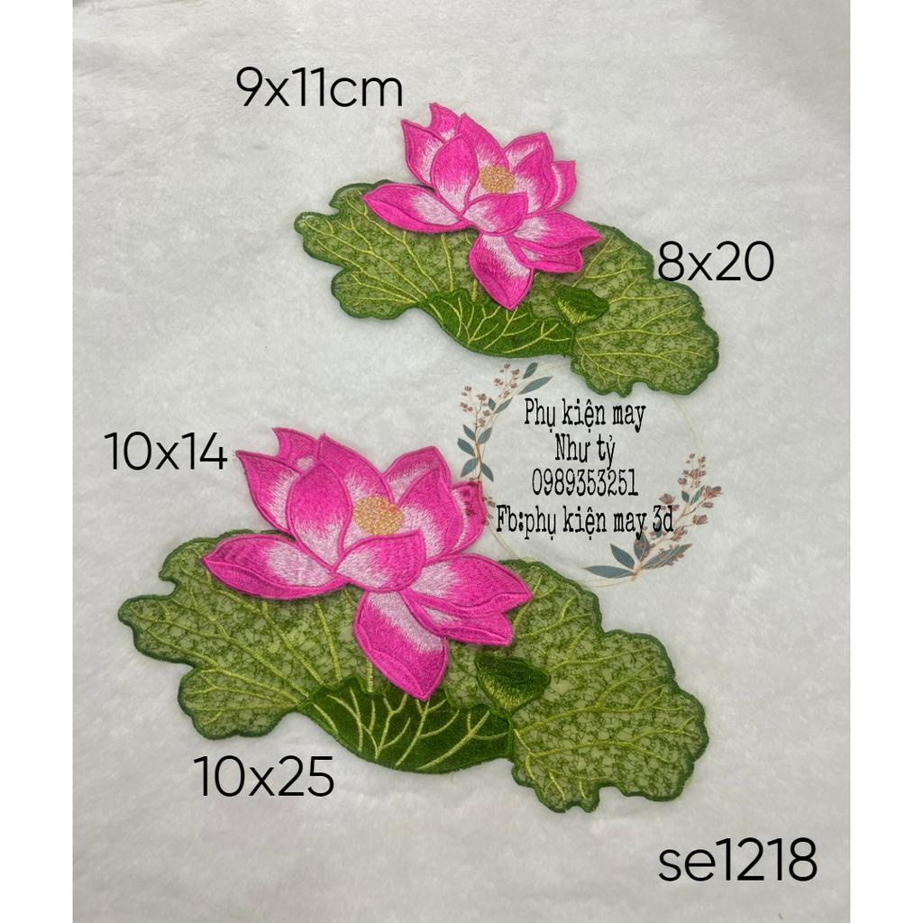 bộ hoa sen thêu lớn và nhỏ chuẩn xinh xắn