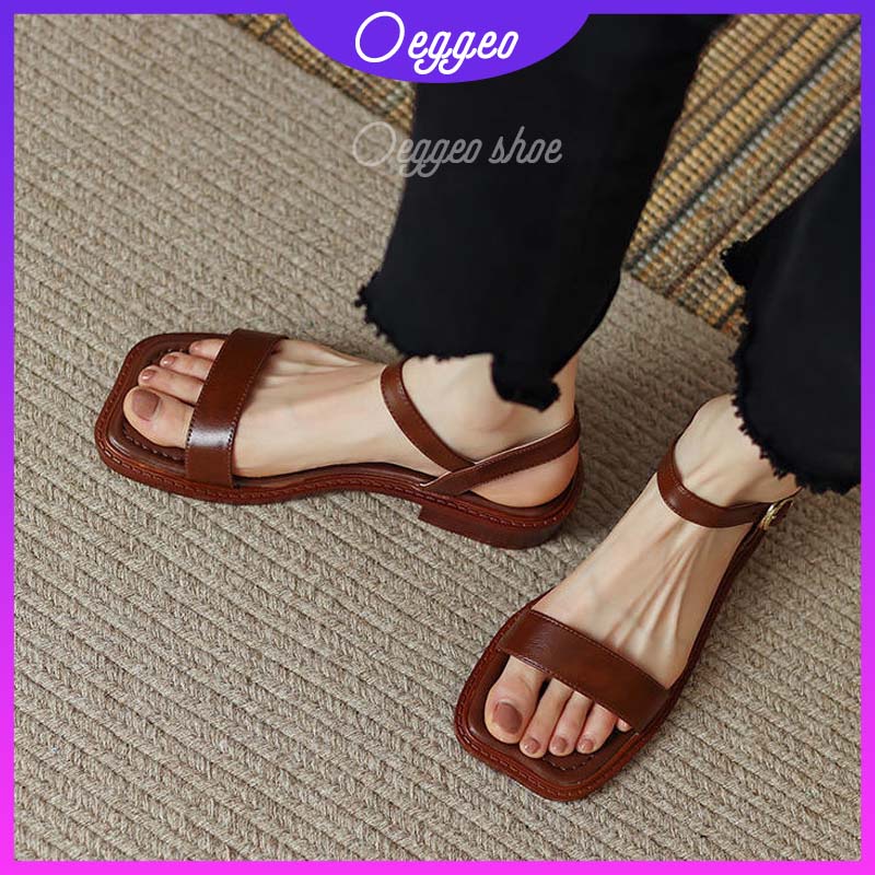 Oeteo Xăng đan Cao Gót Đế Dày Thời Trang Mùa Hè Dành Cho Nữ