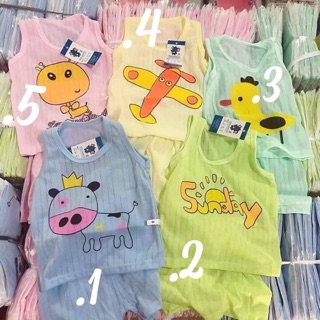 [ Mua 5 tặng 1] bộ ba lỗ cotton giấy cho bé yêu