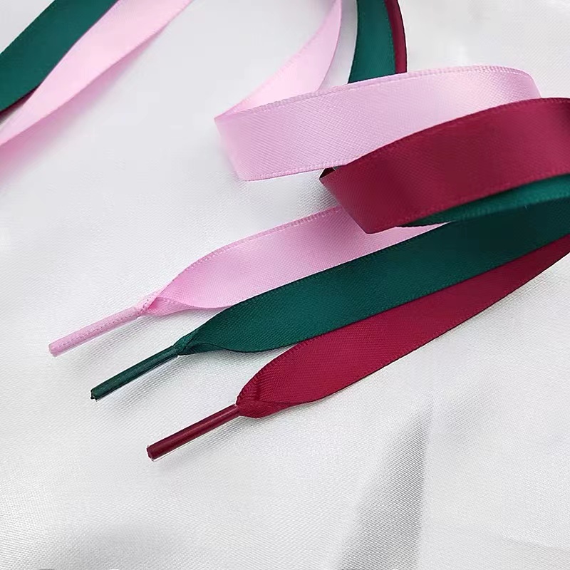 1 Cặp Dây Buộc Giày Thể Thao Bằng Lụa Satin Thắt Dây Ruy Băng Dài 1CM Cho Nam Nữ