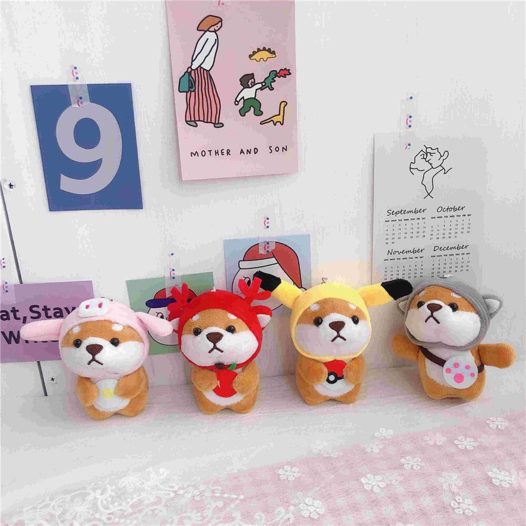 Chó bông Shiba đeo balo cực kỳ cute - Thu bông đeo balo siêu dễ thương