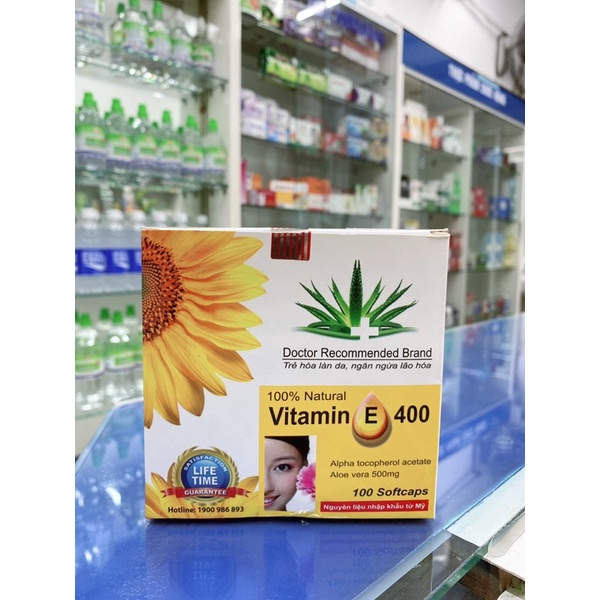[Chính hãng] Viên uống Vitamin E 400 iu Giúp làm đẹp da - bổ sung vtm E 400mg ngăn ngừa lão hóa, tốt cho sinh lý