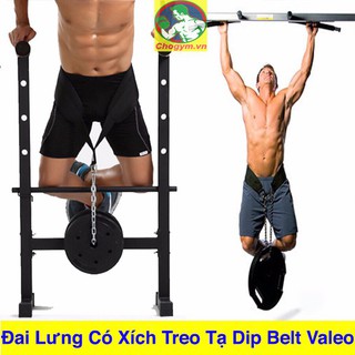 Đai lưng có xích treo tạ dip belt valeo hỗ trợ squat, pull up, dips
