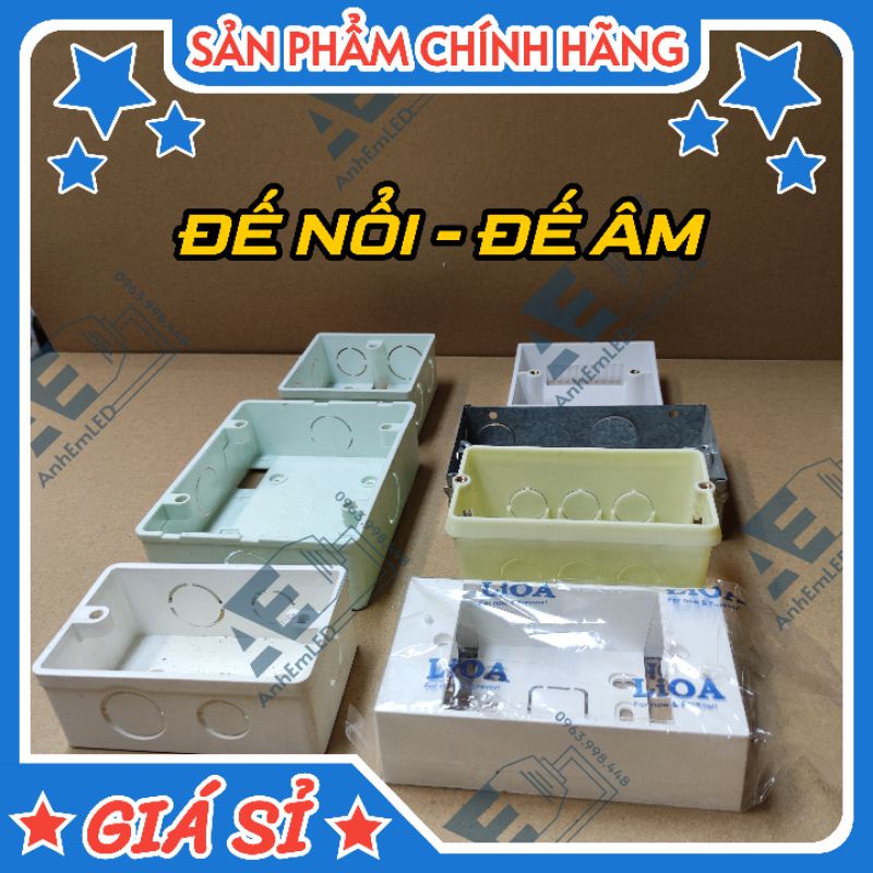 ĐẾ Âm Nổi Vuông Chữ Nhật Kim Loại Sắt Nhựa Đôi SINO VANLOCK LIOA