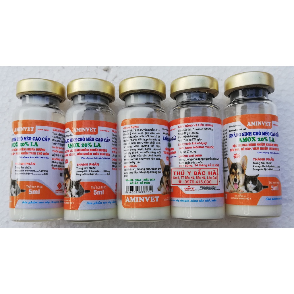 1 lọ AMOVET 20 LA 5ml Sản phẩm cao cấp dùng tốt cho chó, mèo