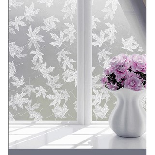 Decal Dán Kính Lá Phong Trắng