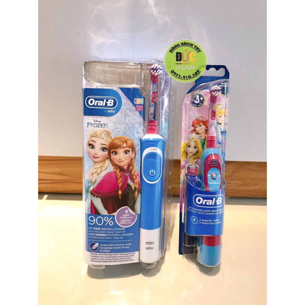 Bàn Chải Điện Và Pin Oral B Kids Cho Bé Gái Từ 3 Tuổi