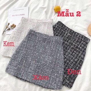 Chân váy dạ Tweet kim tuyến quảng châu xịn
