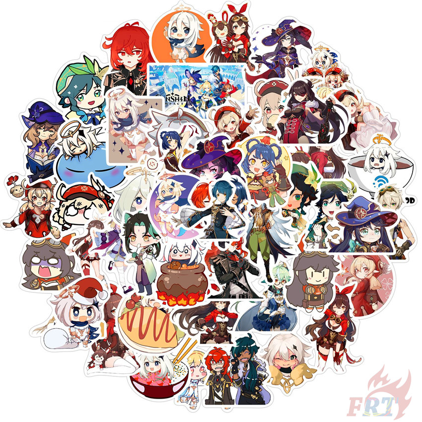 ❉ Genshin Impact - Series 01 Cartoon Games Stickers ❉ 50Pcs/Set DIY Fashion Luggage Laptop Skateboard Doodle Decals Stickers