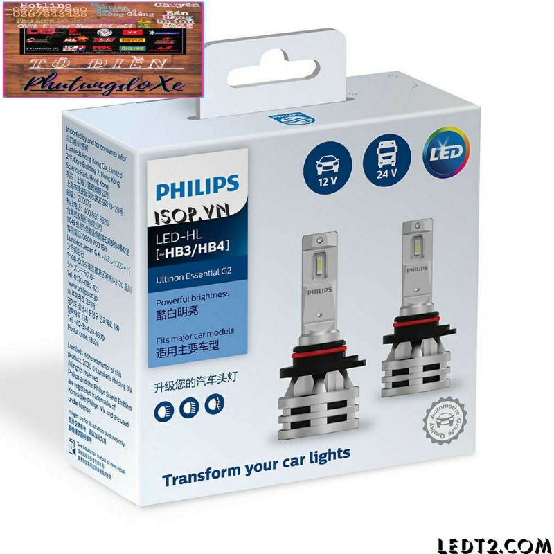[LEDT2 ISOP] Đèn pha LED Philips Ultinon Essential Gen 2 ( Chính Hãng )