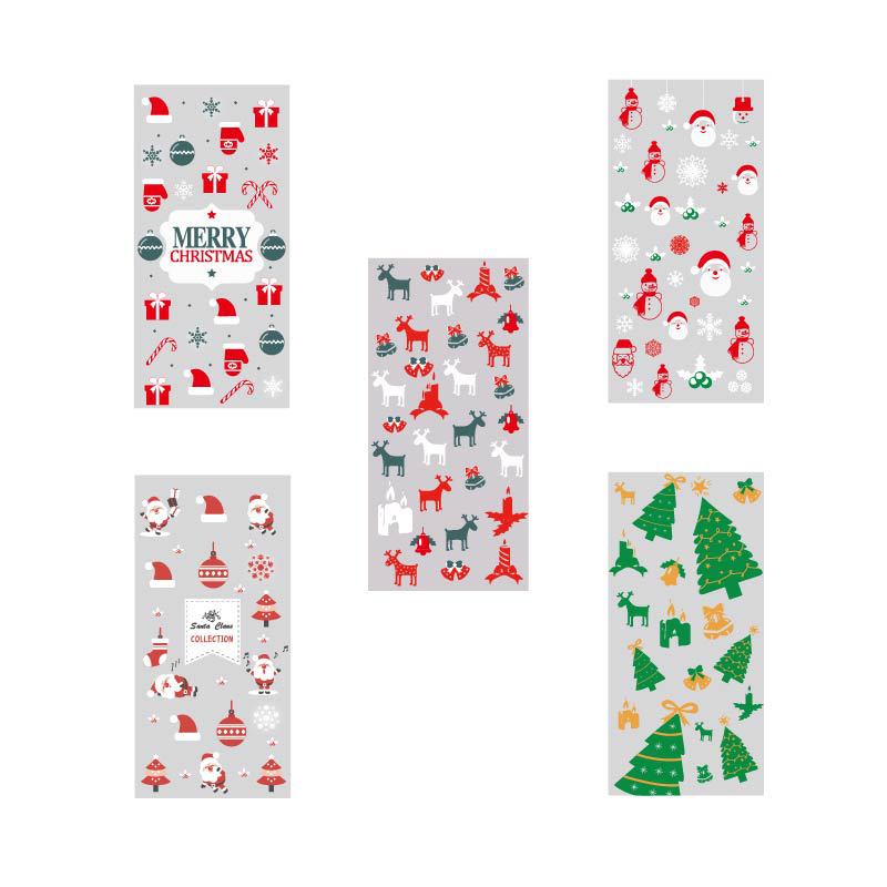 [Hàng Mới] 50 Túi Đựng Kẹo / Quà Giáng Sinh Bằng PVC Trong Suốt Hình Ông Già Noel / Tuần Lộc