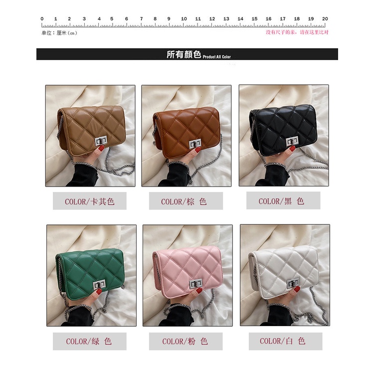 Túi Đeo JASMIN NOIR Chéo Nắp Lật Khóa Nhỏ Họa Tiết Caro Cổ Điển Cho Nữ