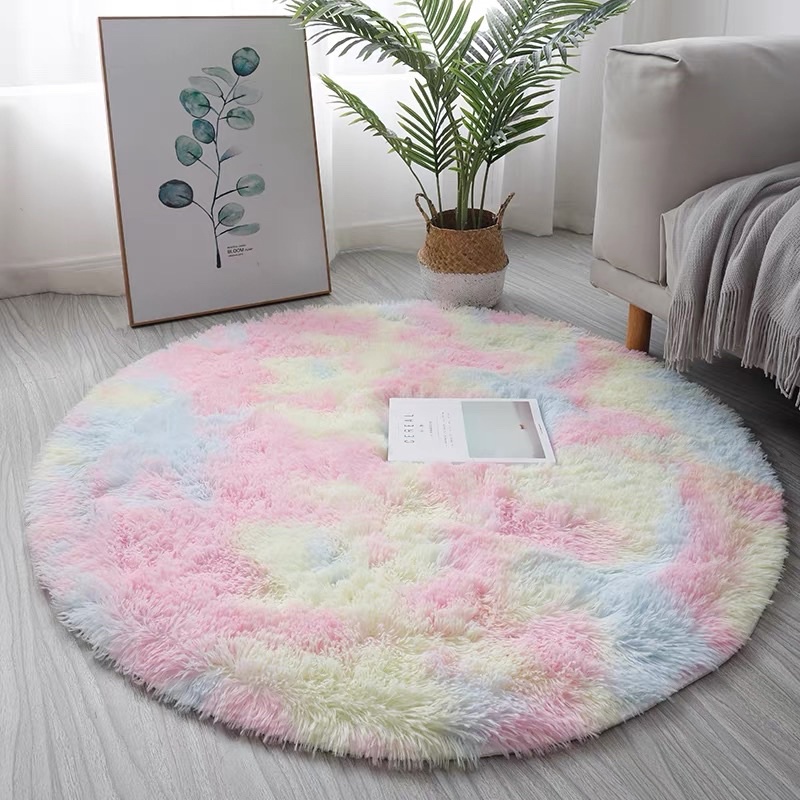 Thảm lông tròn chụp ảnh, thảm trải sàn đường kính 1m - Kanta store