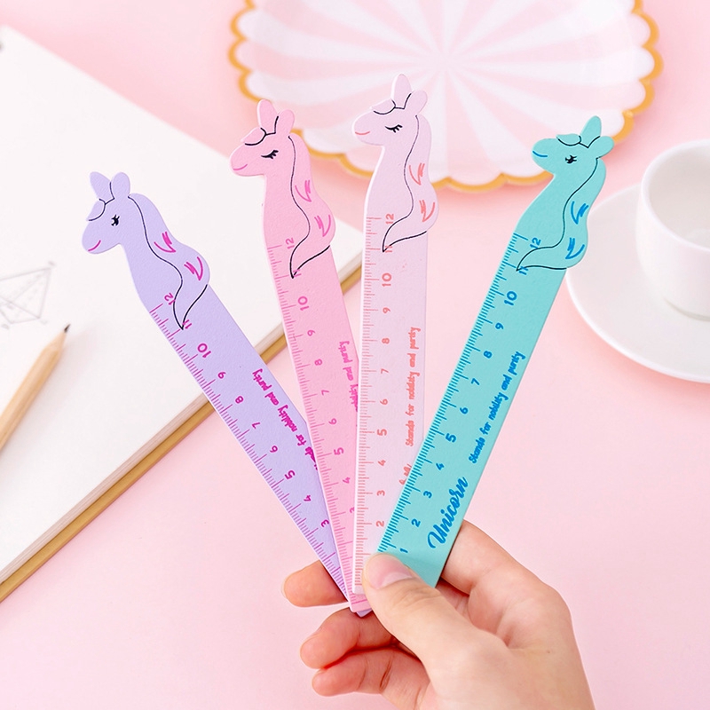 1 Thước Gỗ Vẽ Hình Kỳ Lân Hoạt Hình Sáng Tạo 12cm 12cm