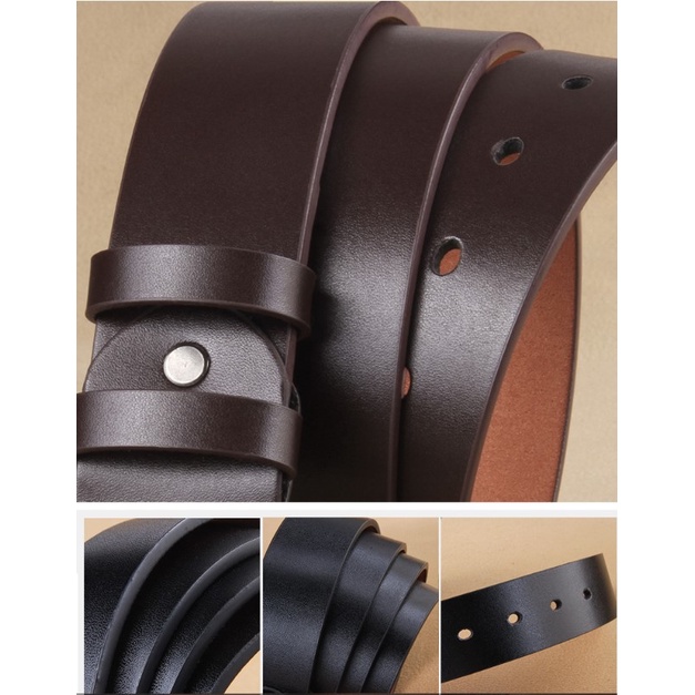 Thắt lưng da, Dây nịt đục lỗ nam trẻ trung màu đen 1830 pon.mens hà nội hcm