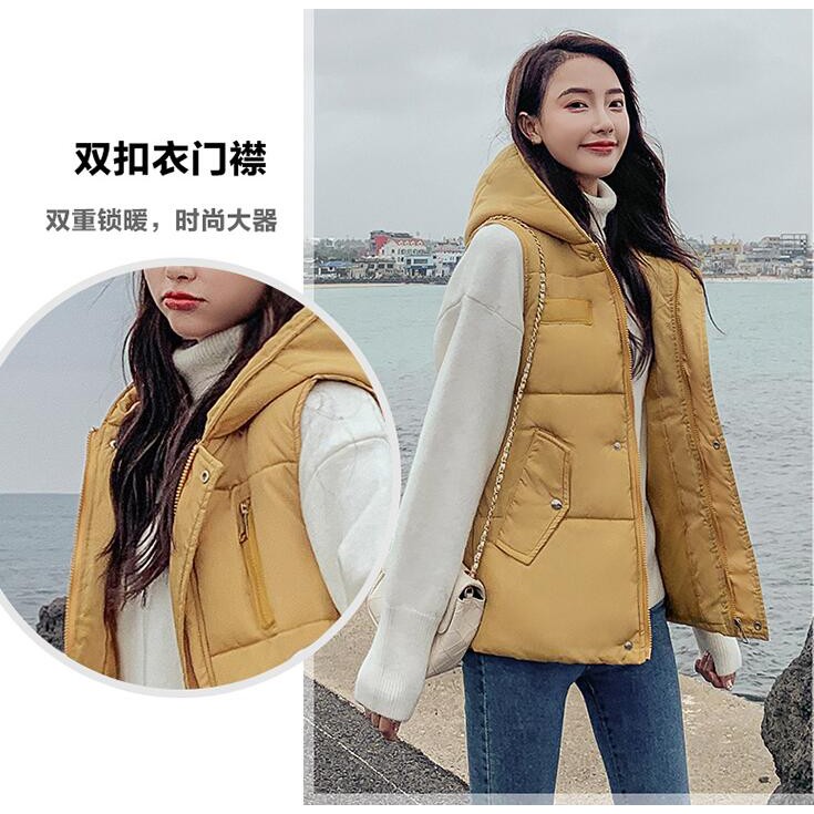 Áo Khoác Phao Không Tay Có Mũ Trùm Đầu Chất Liệu Cotton Ấm Áp | BigBuy360 - bigbuy360.vn